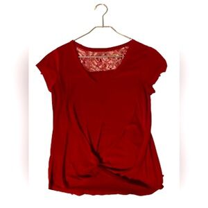 Red Back-Laced Tie Top